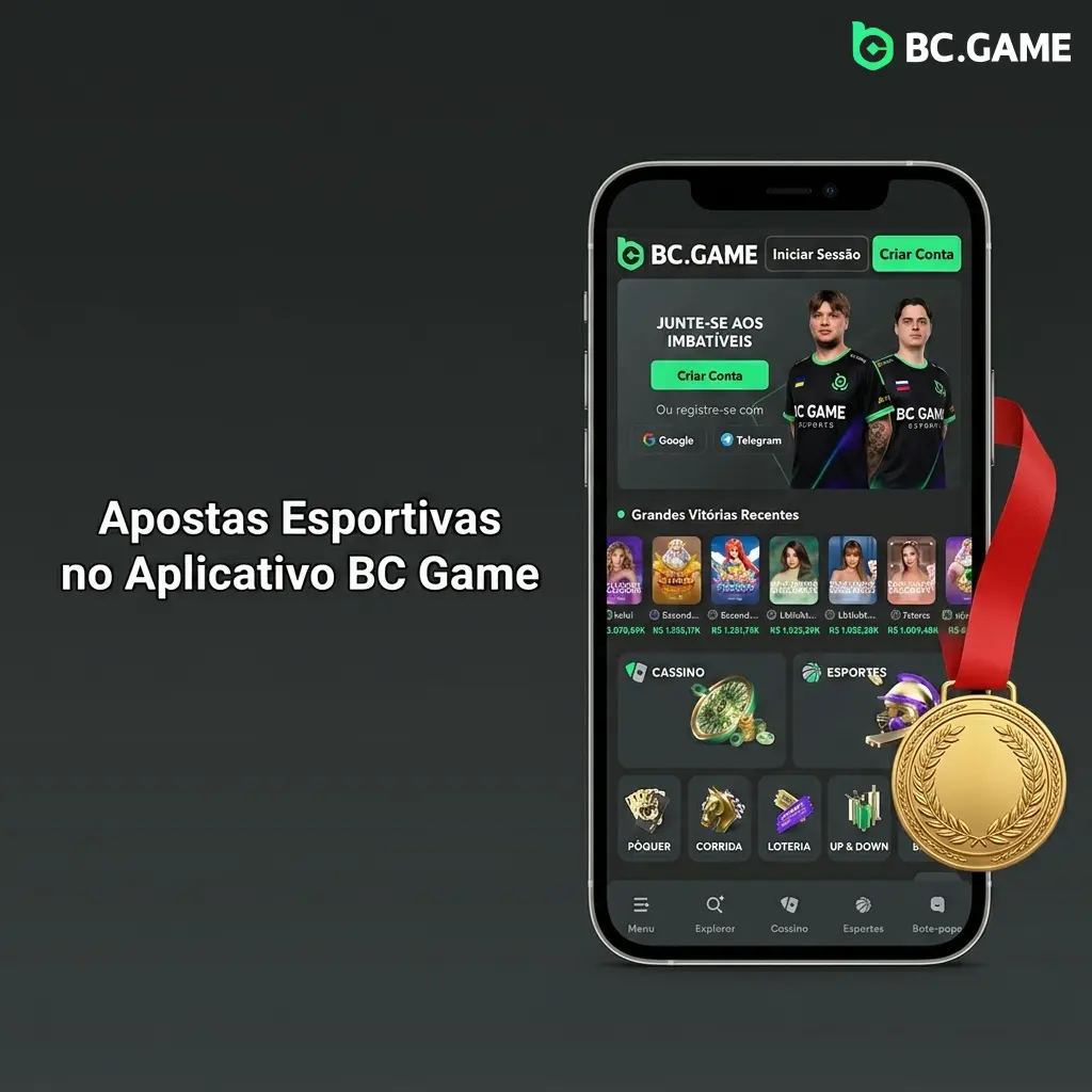 Apostas esportivas no app BC Game com mercados ao vivo para futebol, basquete, tênis, MMA e esportes eletrônicos