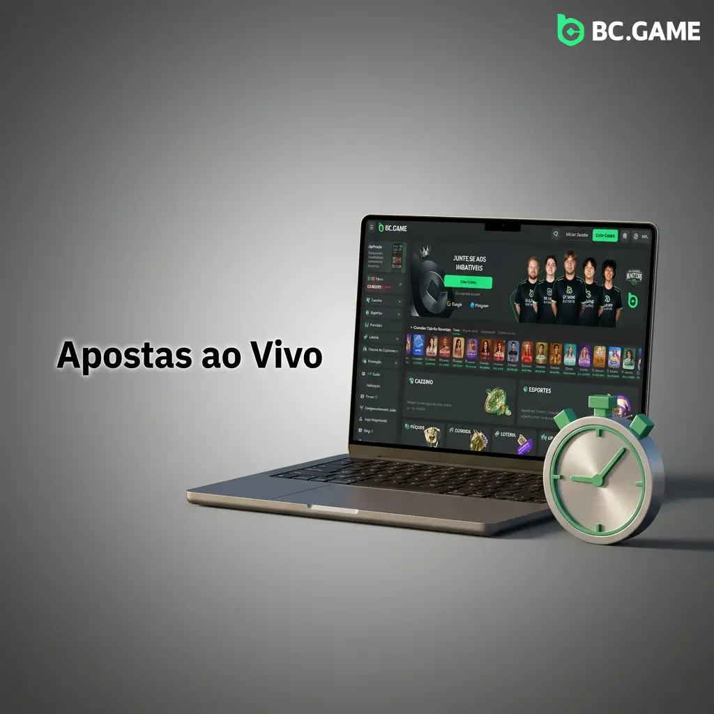 Apostas ao vivo no BC Game com odds em tempo real para futebol, basquete, tênis e esports