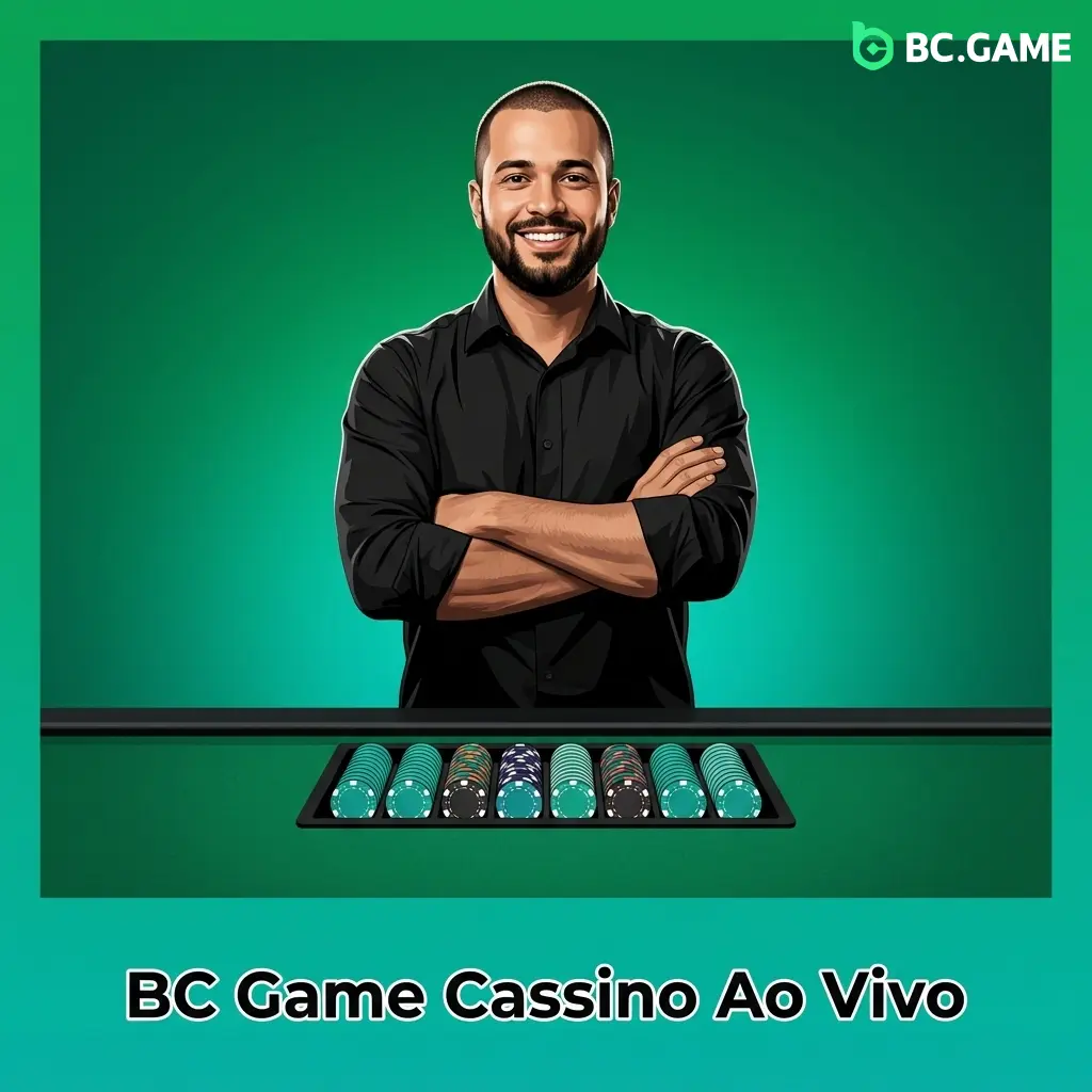Mesa de cassino ao vivo BC Game com crupiê real em estúdio HD, disponível 24h para jogadores brasileiros