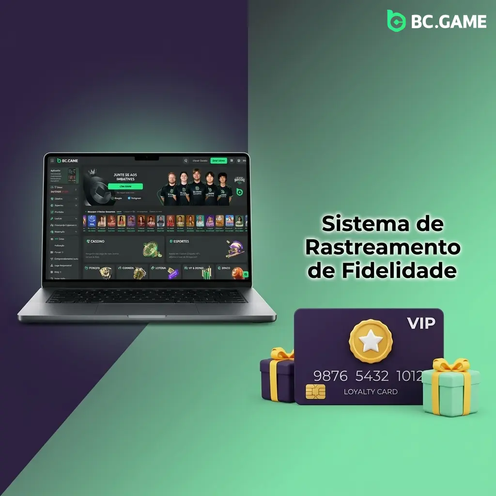 Painel do sistema VIP da BC Game mostrando XP acumulado, progresso por nível e bônus desbloqueáveis por apostas