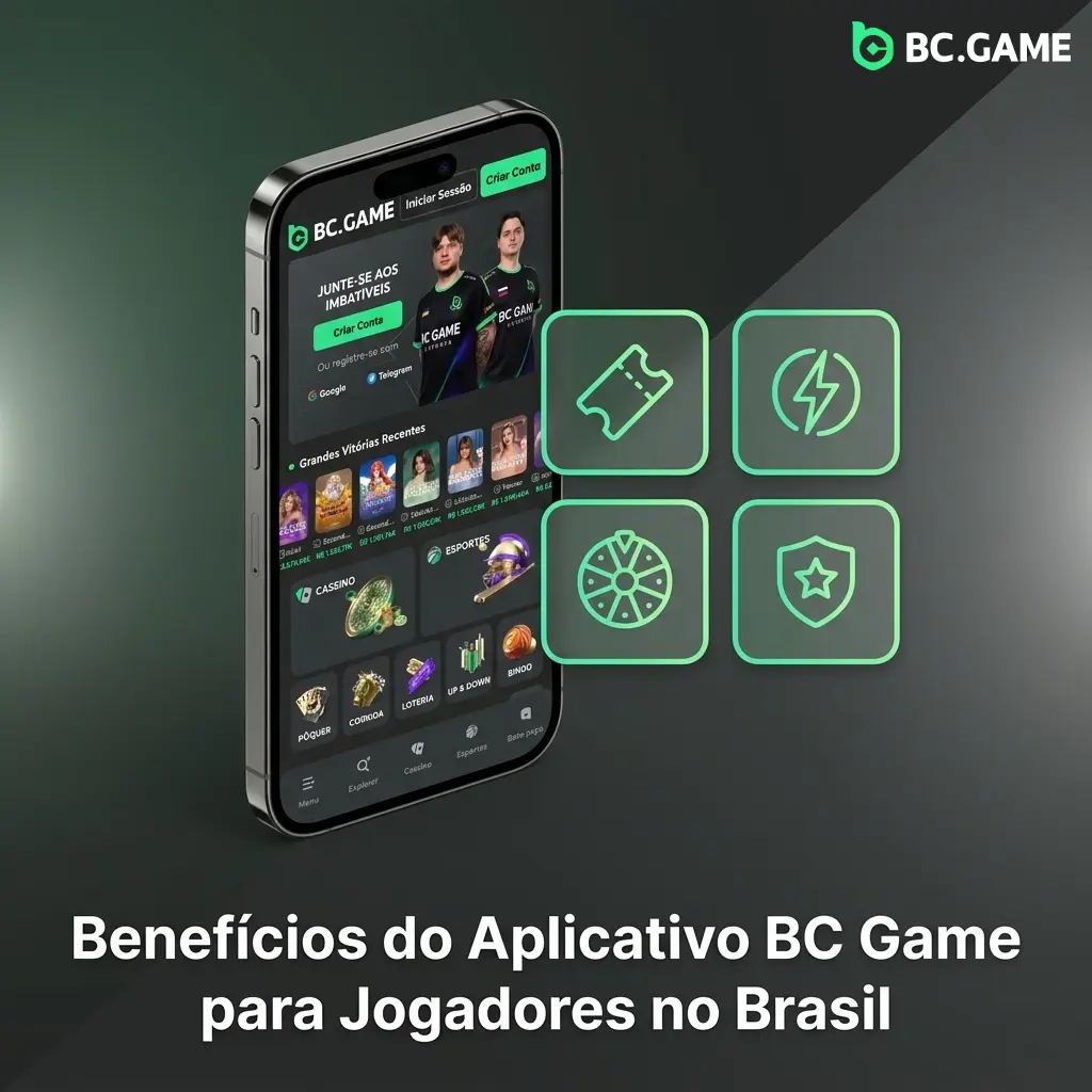 Aplicativo BC Game com suporte a Pix, interface em português e mais de 8.000 jogos para jogadores brasileiros