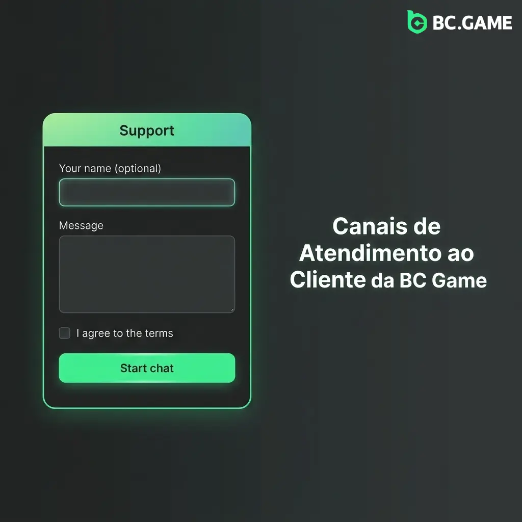 Canais de atendimento ao cliente da BC Game: chat ao vivo, e-mail, Telegram e Central de Ajuda em português