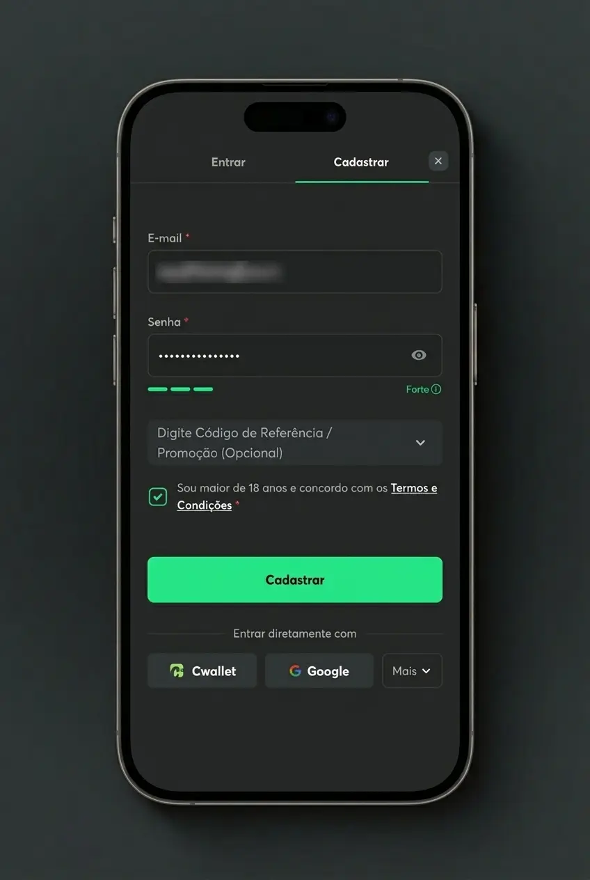 Guia passo a passo para cadastro na BC Game com instruções de criação de conta por e-mail, telefone ou login social