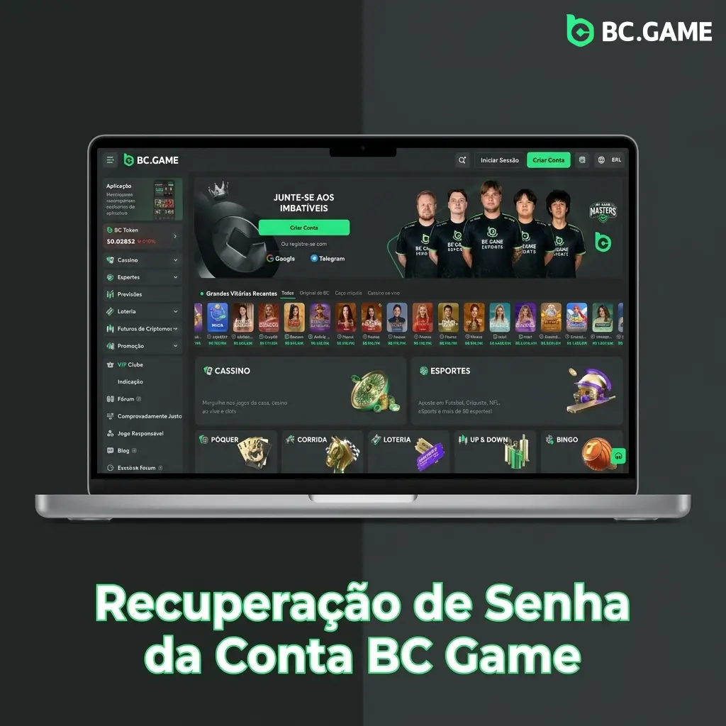 Passo a passo de recuperação de senha da conta BC Game via e-mail ou telefone em menos de 5 minutos