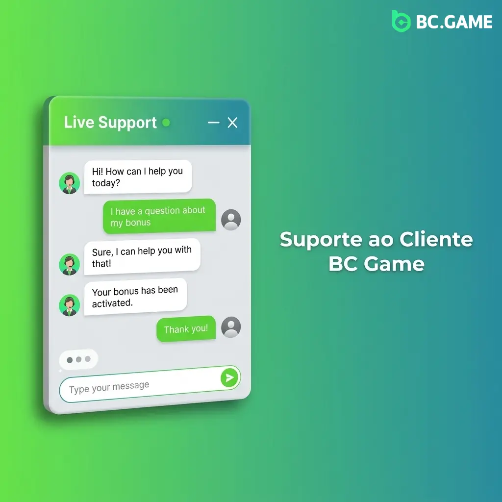 Suporte ao cliente BC Game disponível 24/7 via chat ao vivo, e-mail, Telegram e central de ajuda